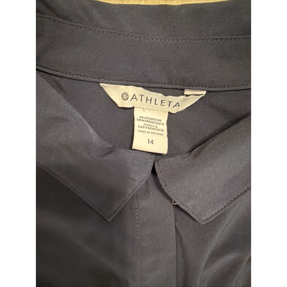 EUC ATHLETA Brooklyn Heights Wide Leg Jumpsuit Sleeveless 14 NAVY POCKETS - Picture 4 of 8